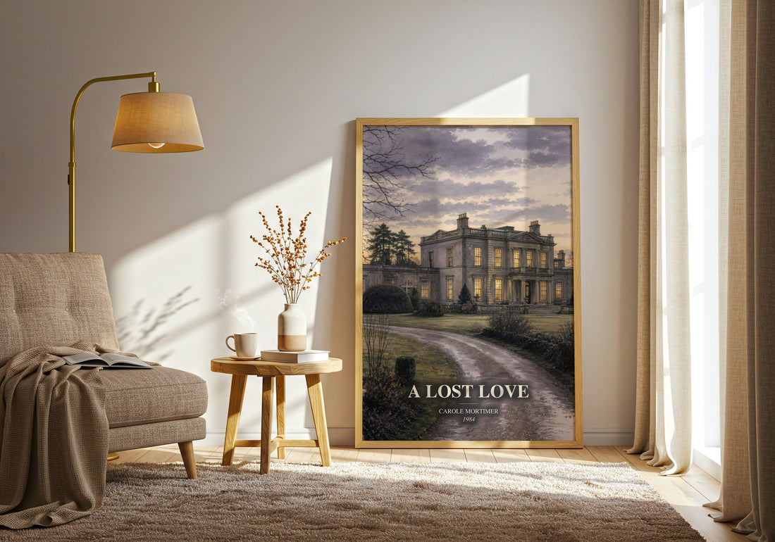 A Lost Love watercolour print in frame leaning in hallway – romance wall art
