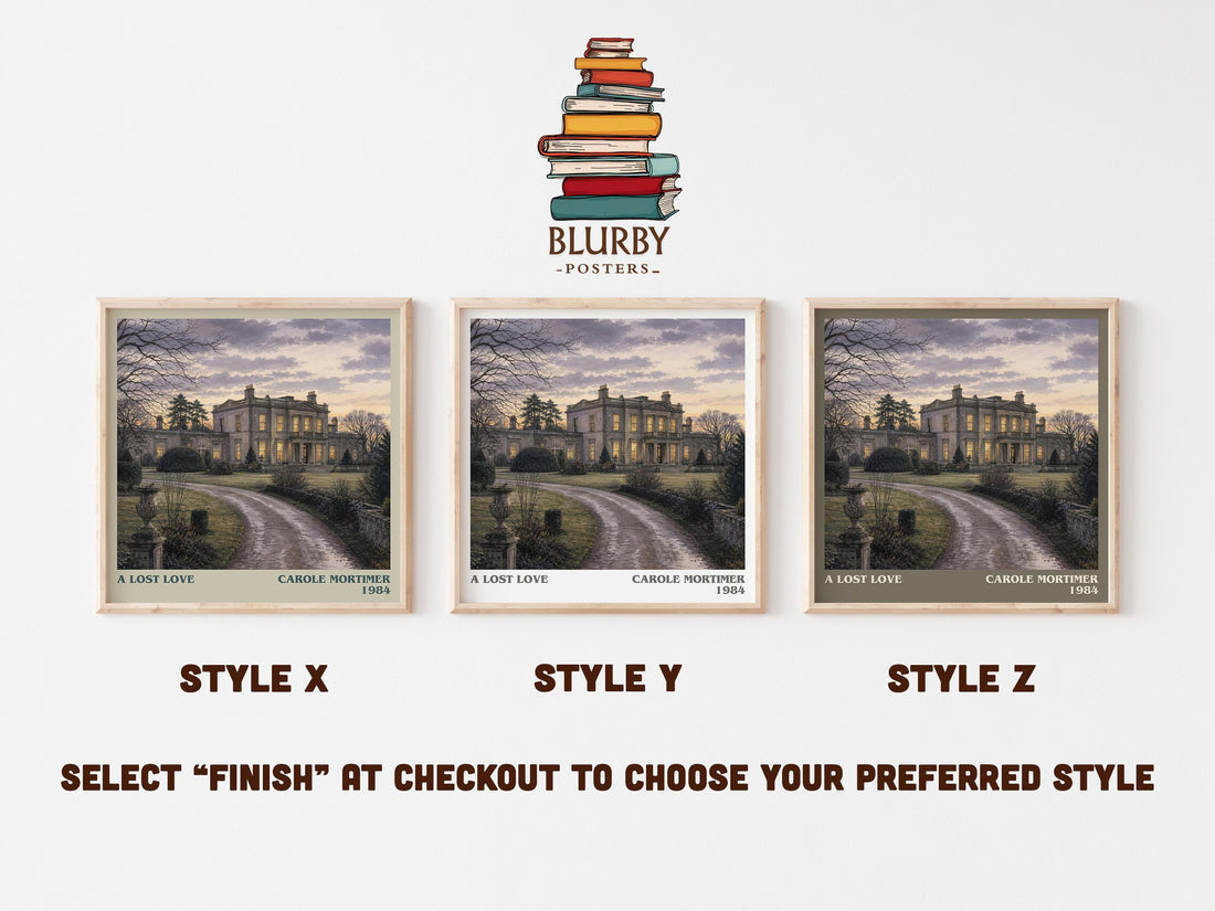 A Lost Love literary print in frame leaning in hallway – romance wall art (mockup)