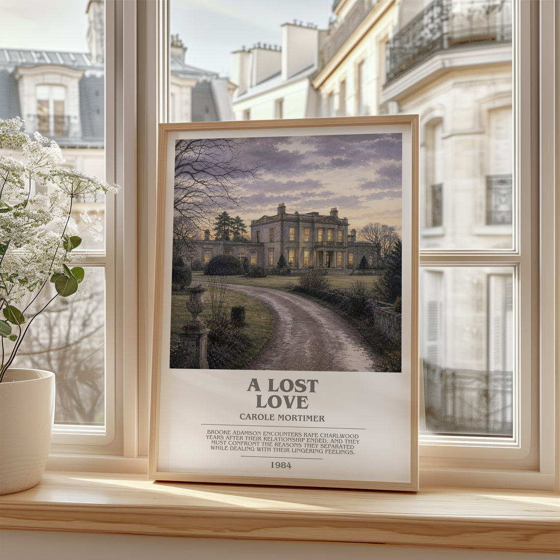 A Lost Love bookish poster colour and style options – Carole Mortimer book art