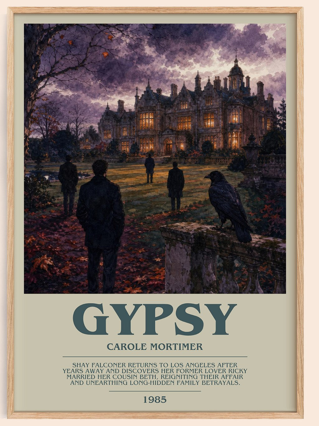 Gypsy bookish book poster by Carole Mortimer – framed literary art print