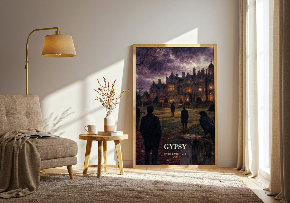 Gypsy watercolour print in frame leaning in hallway – romance wall art