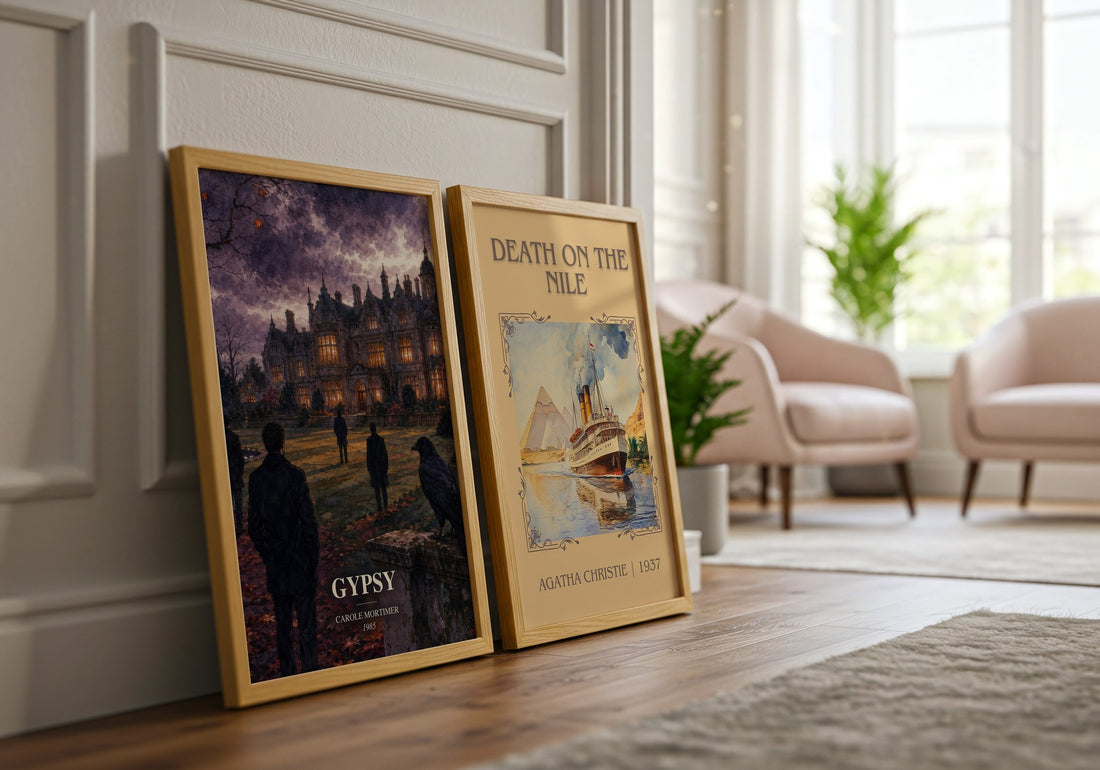 Gypsy watercolour print framed by window – literary home decor