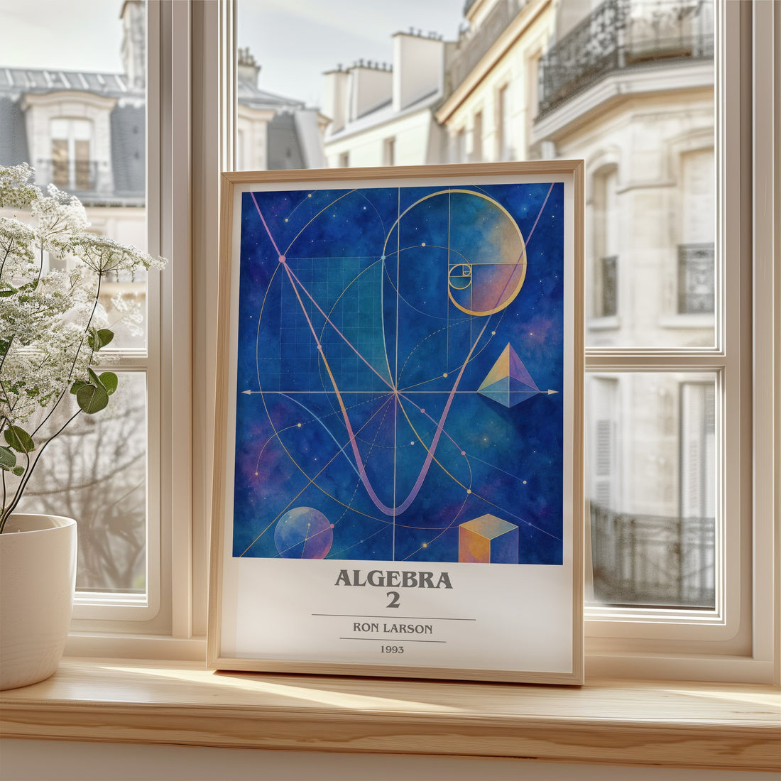 Algebra 2 book cover poster colour and style options – Ron Larson book art