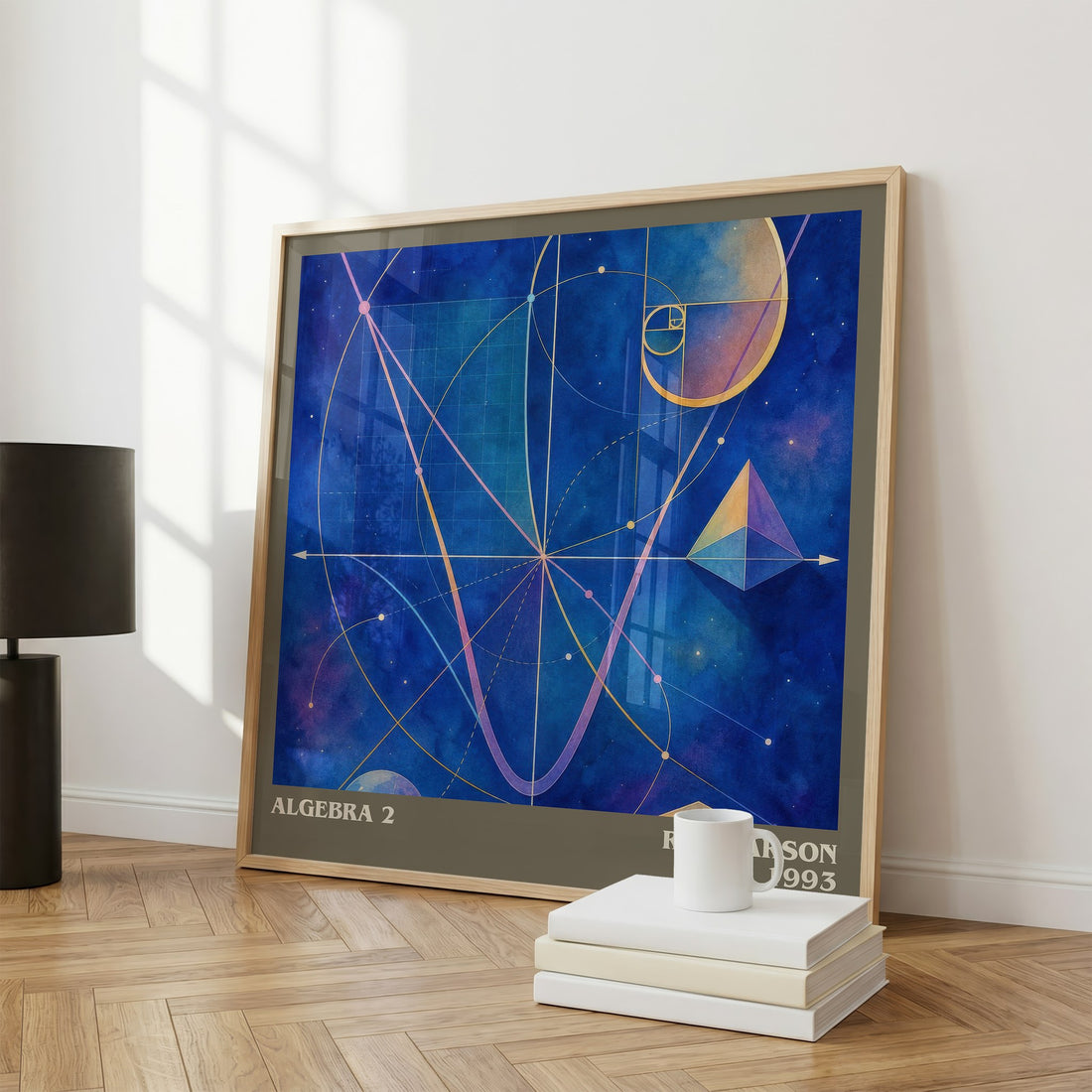 Algebra 2 literary print framed by window – literary home decor