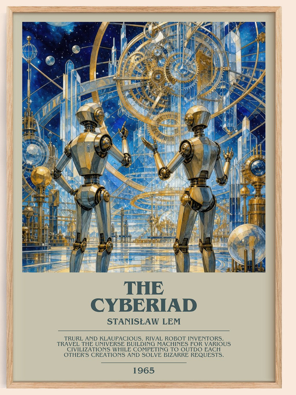 The Cyberiad bookish book poster by Stanisław Lem – framed literary art print