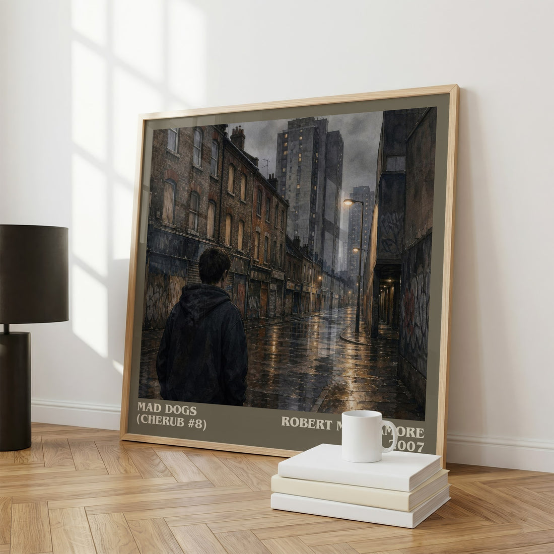 Mad Dogs (CHERUB #8) literary print framed by window – literary home decor