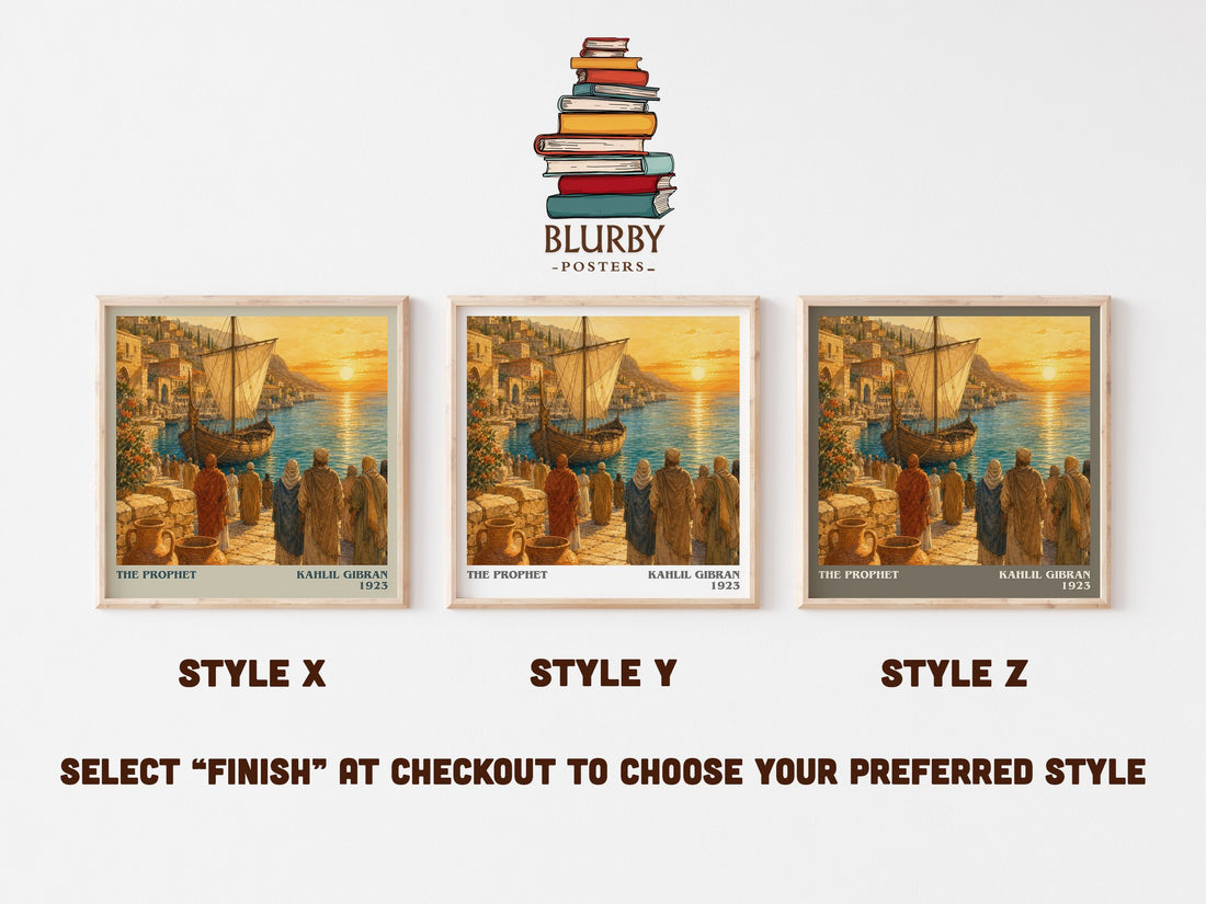 The Prophet literary print in frame leaning in hallway – poetry wall art (mockup)
