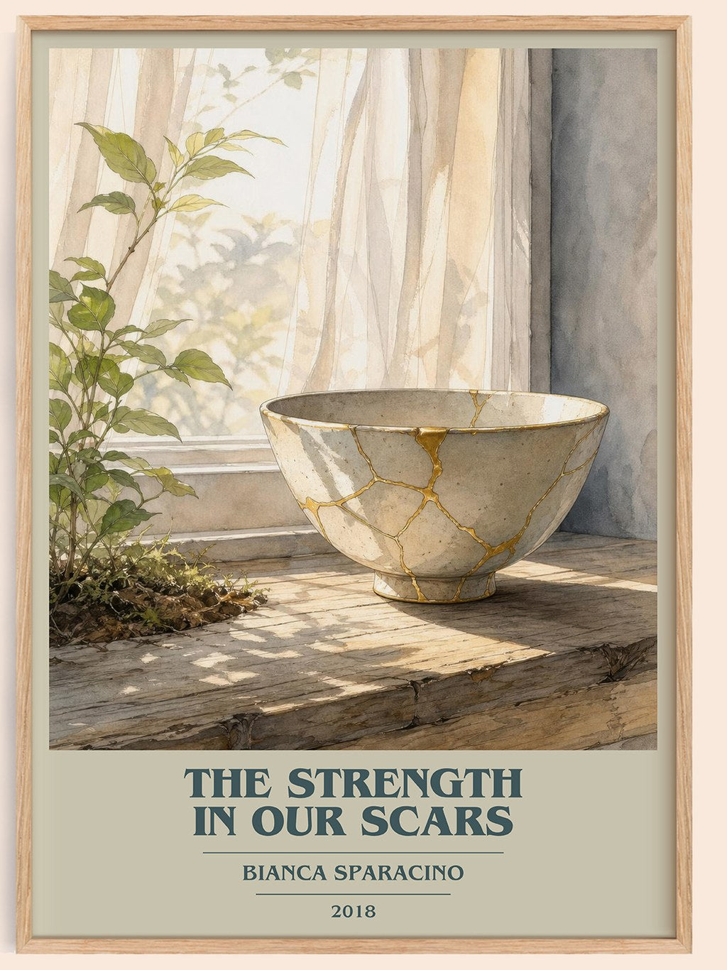 The Strength in Our Scars book cover book poster by Bianca Sparacino – framed literary art print
