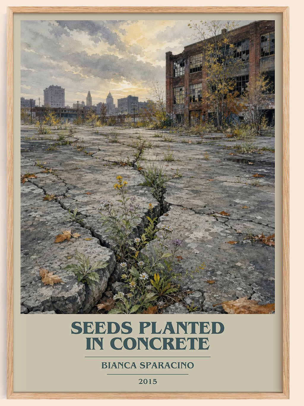 Seeds Planted in Concrete book cover book poster by Bianca Sparacino – framed literary art print