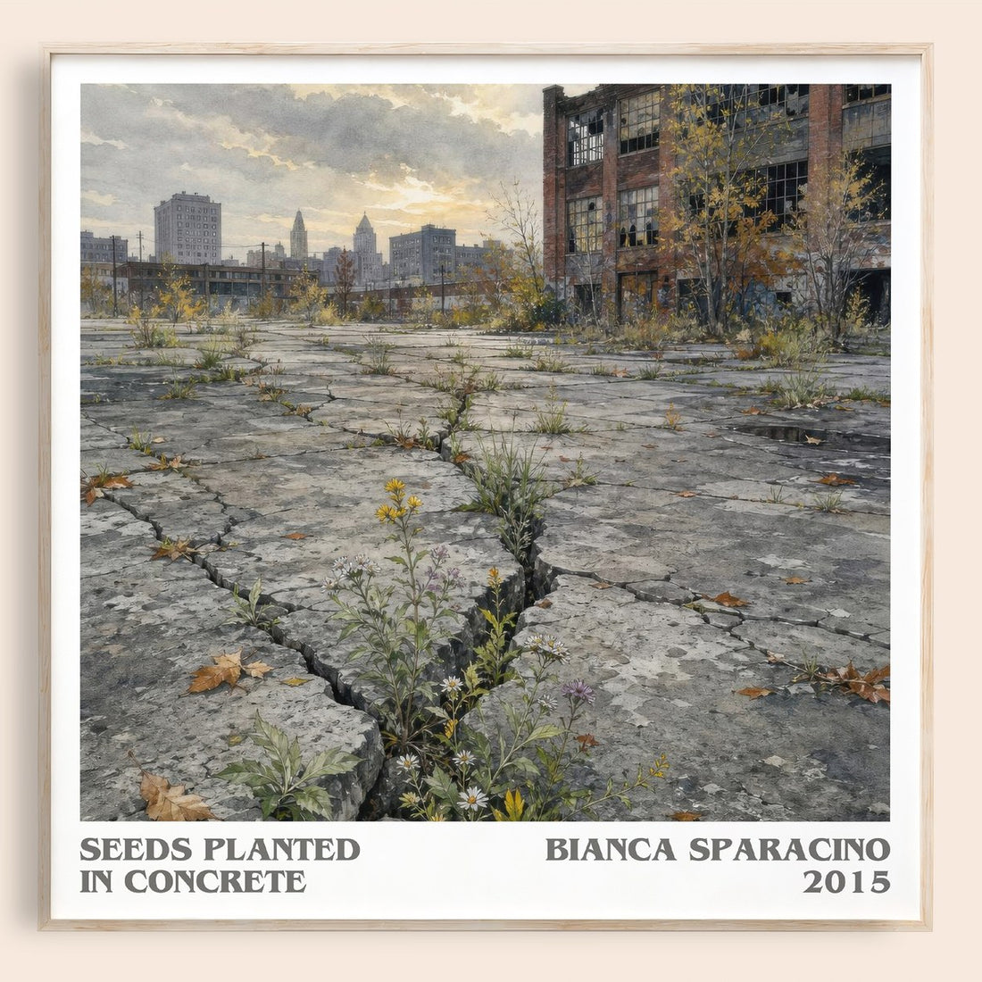 Seeds Planted in Concrete literary book poster by Bianca Sparacino – framed literary art print