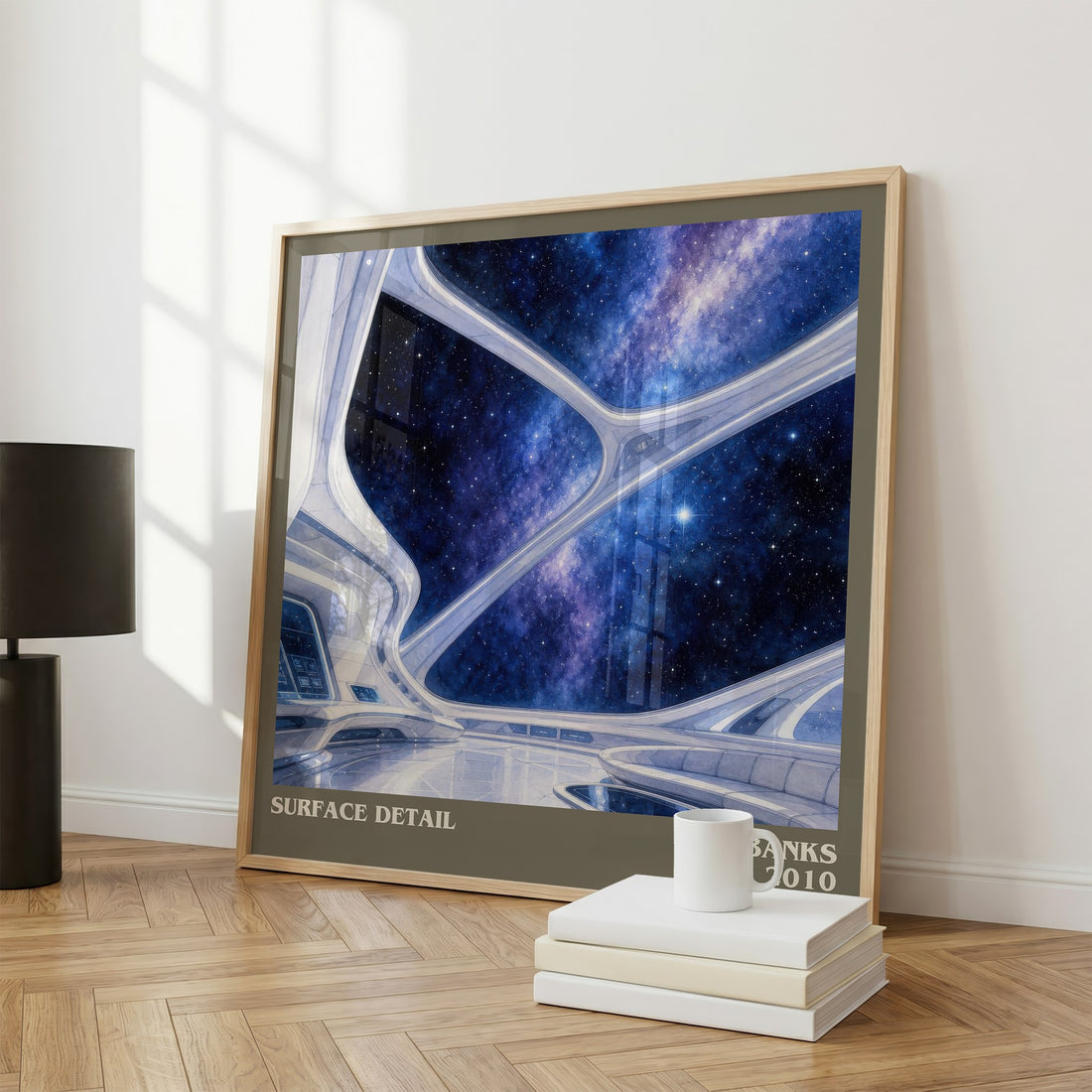 Surface Detail literary print framed by window – literary home decor