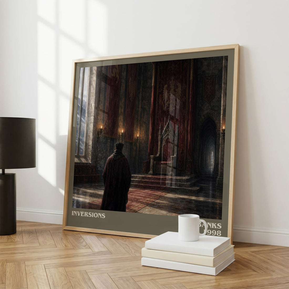 Inversions literary print framed by window – literary home decor