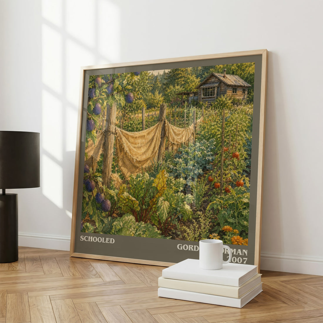 Schooled literary print framed by window – literary home decor