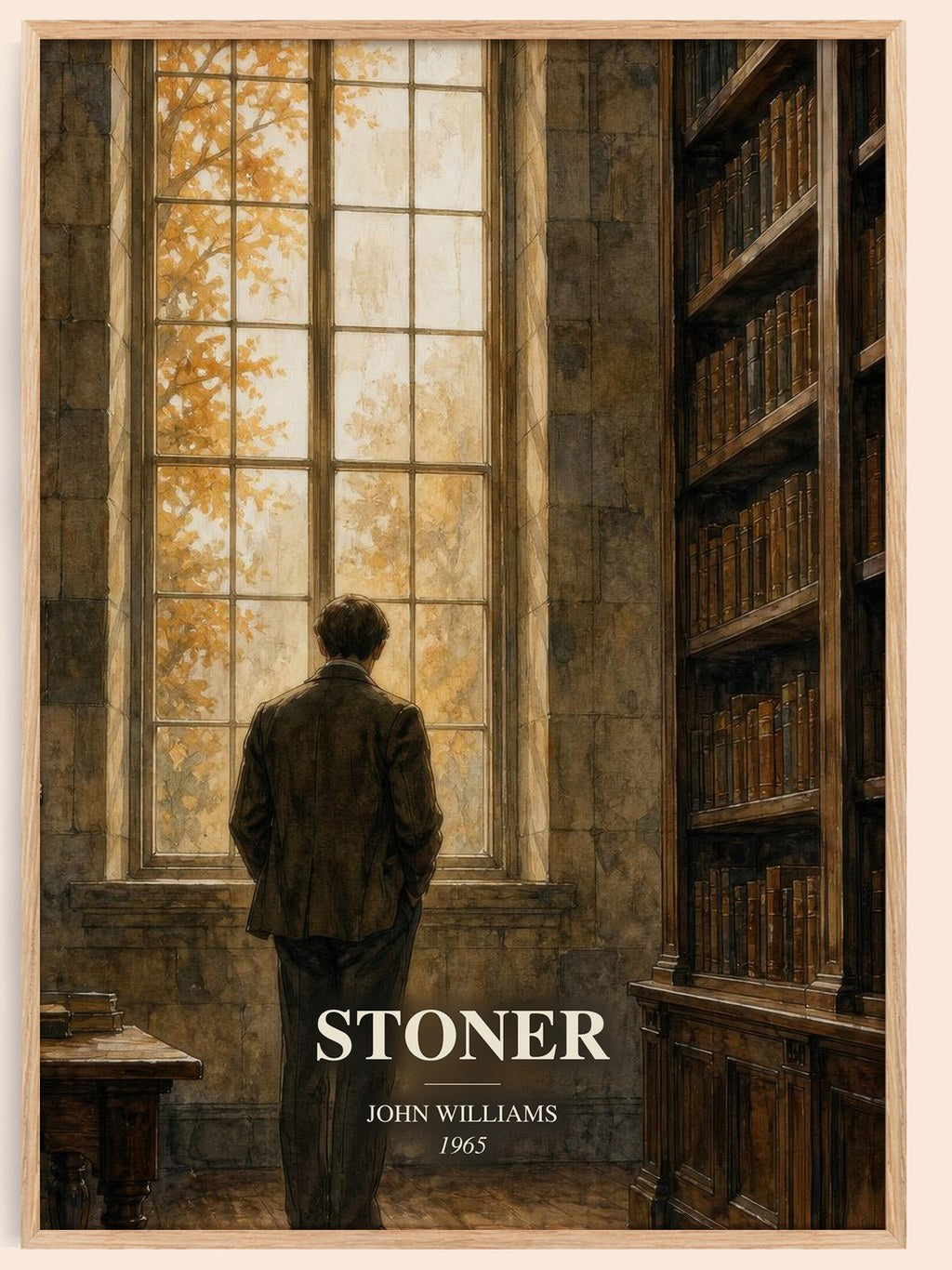 Stoner watercolour book poster by John Williams – framed literary art print