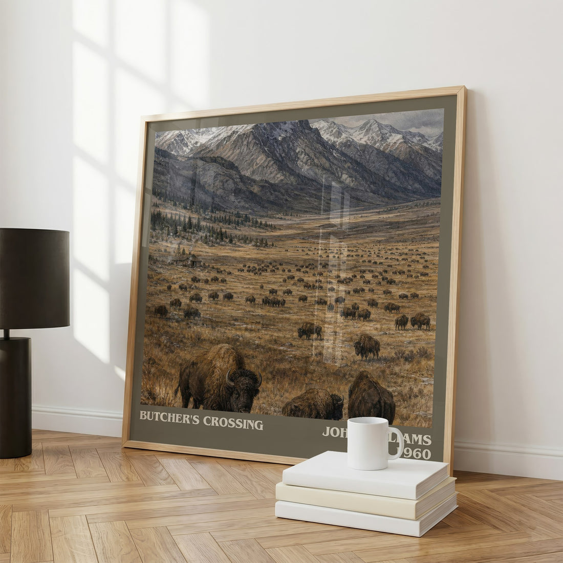 Butcher's Crossing literary print framed by window – literary home decor