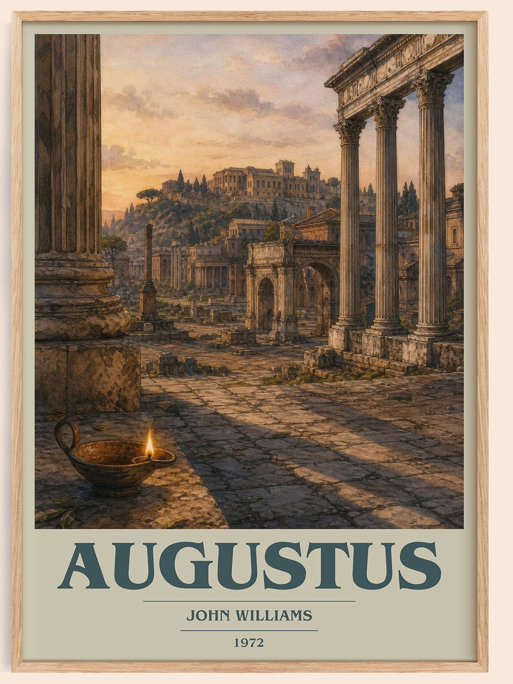 Augustus book cover book poster by John Williams – framed literary art print