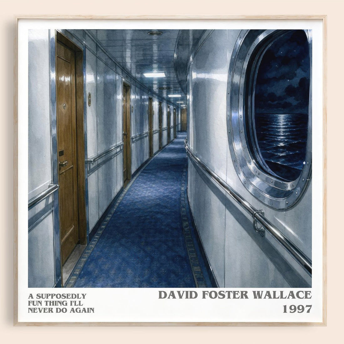 A supposedly fun thing I'll never do again literary book poster by David Foster Wallace – framed literary art print