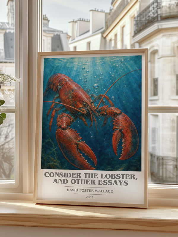 Consider the lobster, and other essays book cover poster colour and style options – David Foster Wallace book art