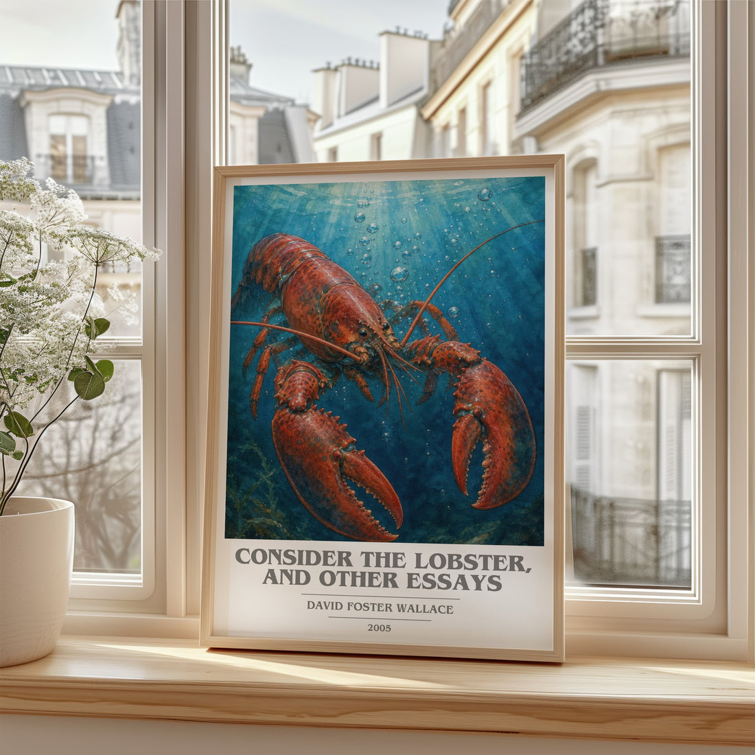 Consider the lobster, and other essays book cover poster colour and style options – David Foster Wallace book art