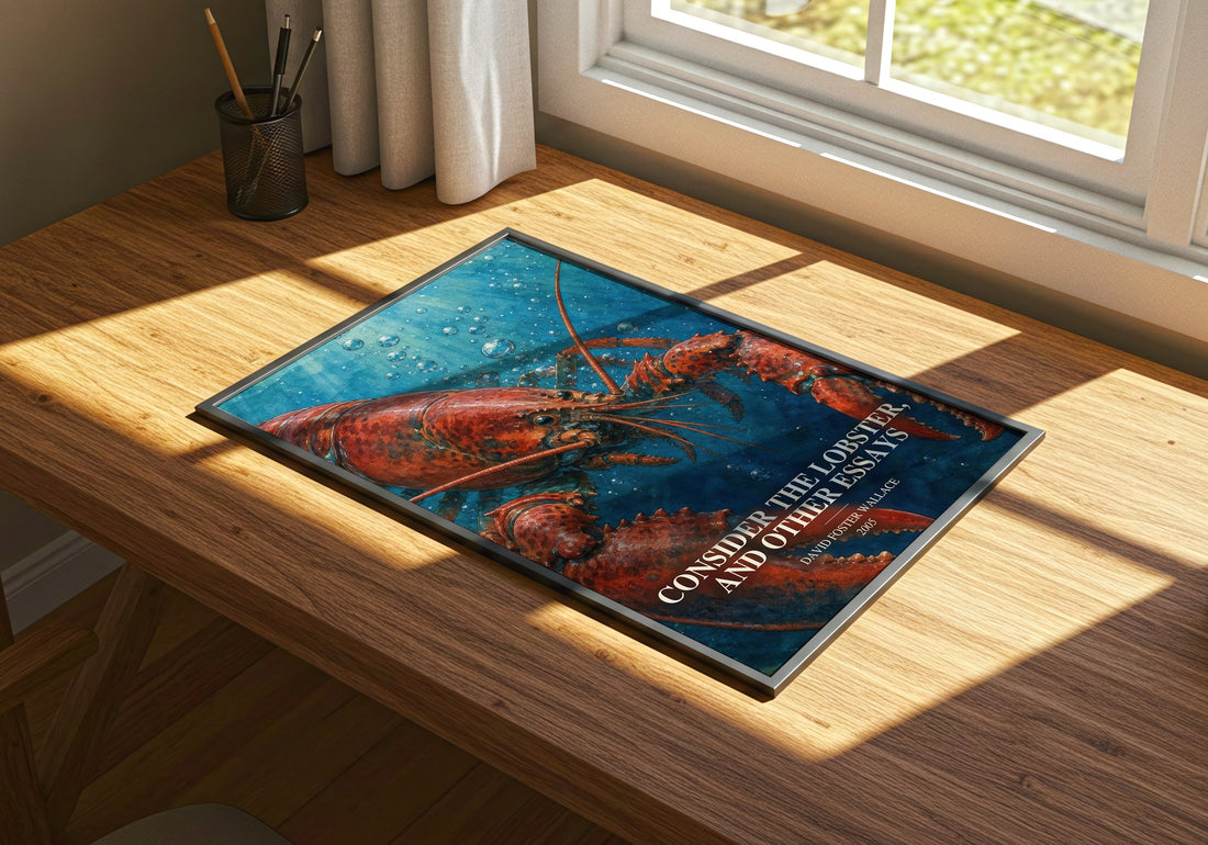 Consider the lobster, and other essays watercolour book poster framed on wall – non fiction wall art
