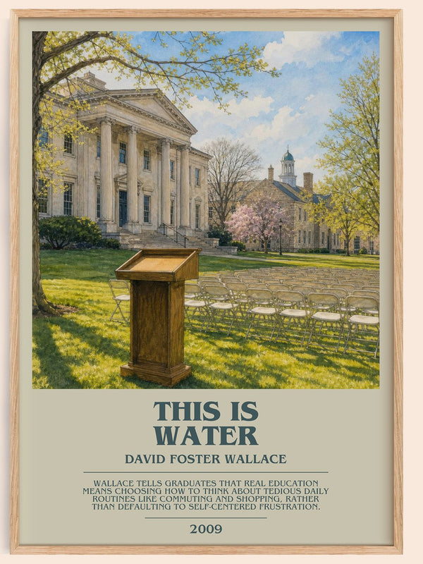This is water bookish book poster by David Foster Wallace – framed literary art print