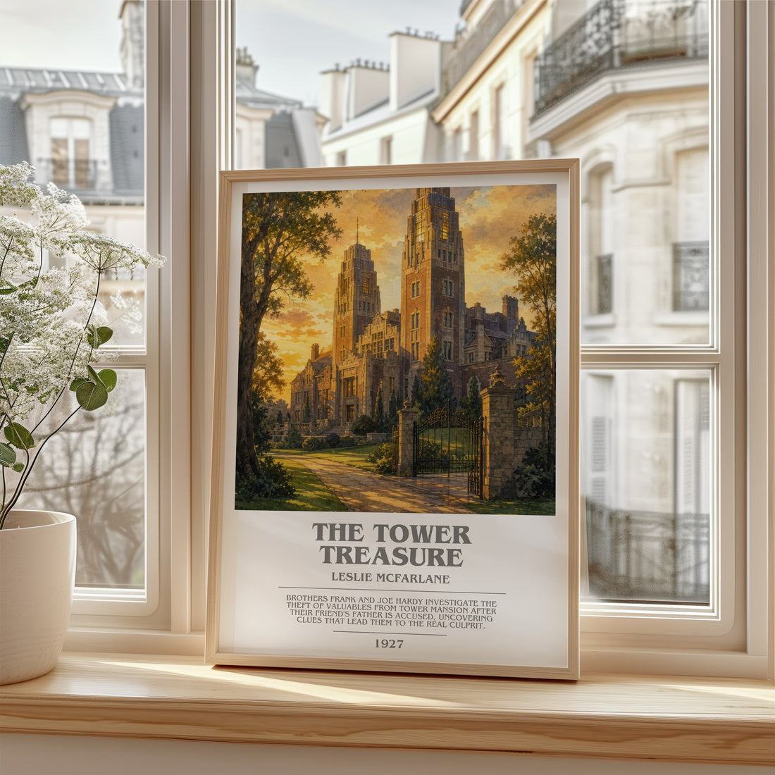 The tower treasure bookish poster colour and style options – Leslie McFarlane book art