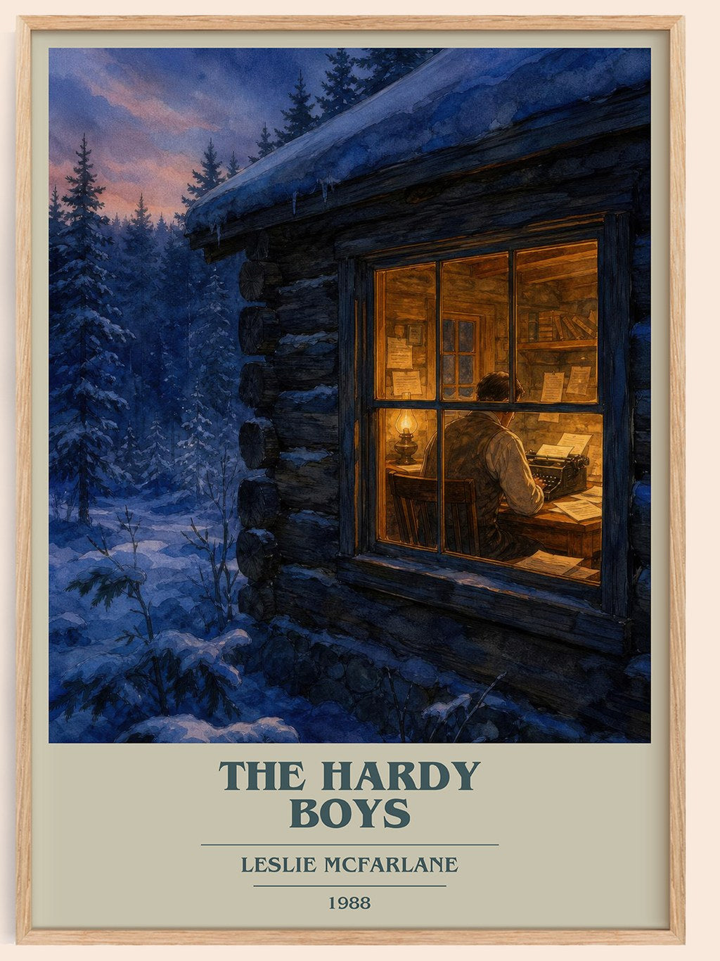 The Hardy boys book cover book poster by Leslie McFarlane – framed literary art print