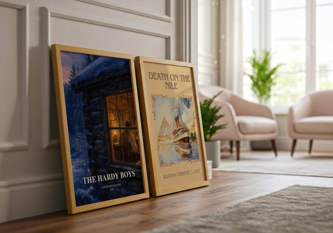 The Hardy boys watercolour print framed by window – literary home decor