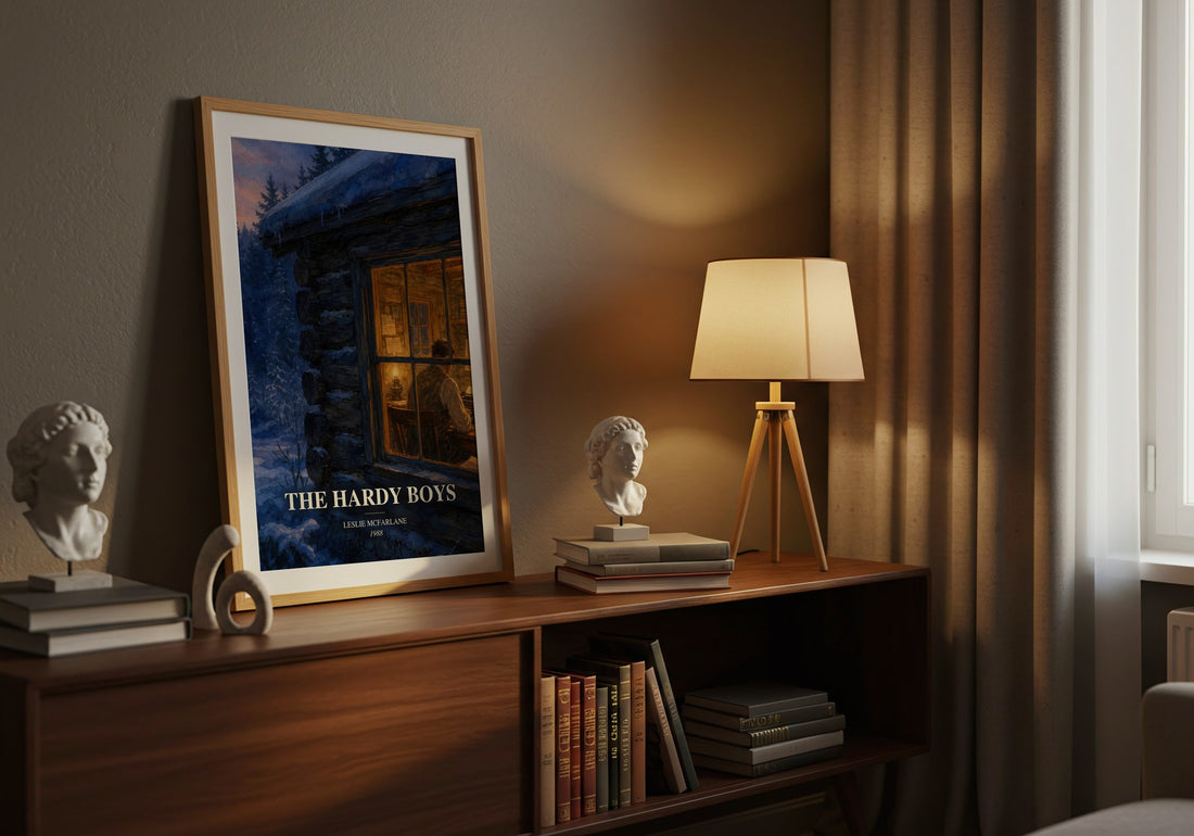 The Hardy boys watercolour print on bookshelf – Leslie McFarlane fan gift