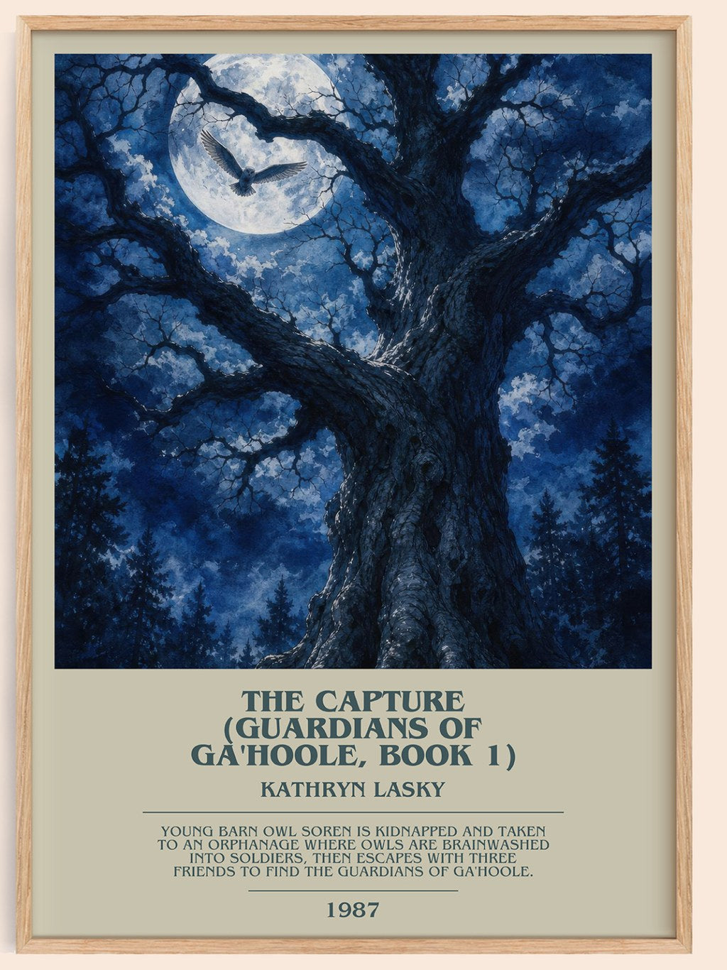 The Capture (Guardians of Ga'Hoole, Book 1) bookish book poster by Kathryn Lasky – framed literary art print