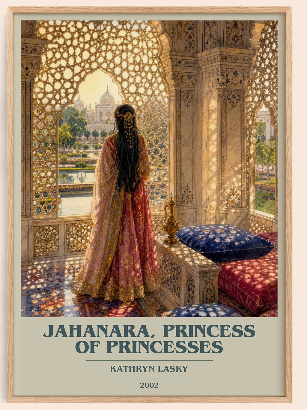 Jahanara, Princess of Princesses book cover book poster by Kathryn Lasky – framed literary art print