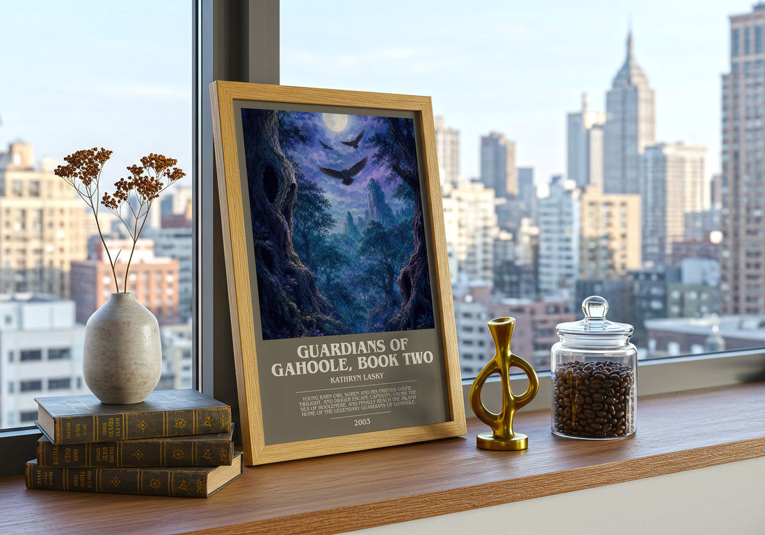 Guardians of GaHoole, Book Two bookish print framed by window – literary home decor