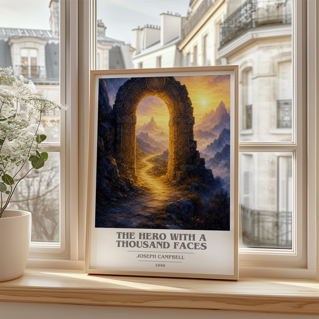The hero with a thousand faces book cover poster colour and style options – Joseph Campbell book art