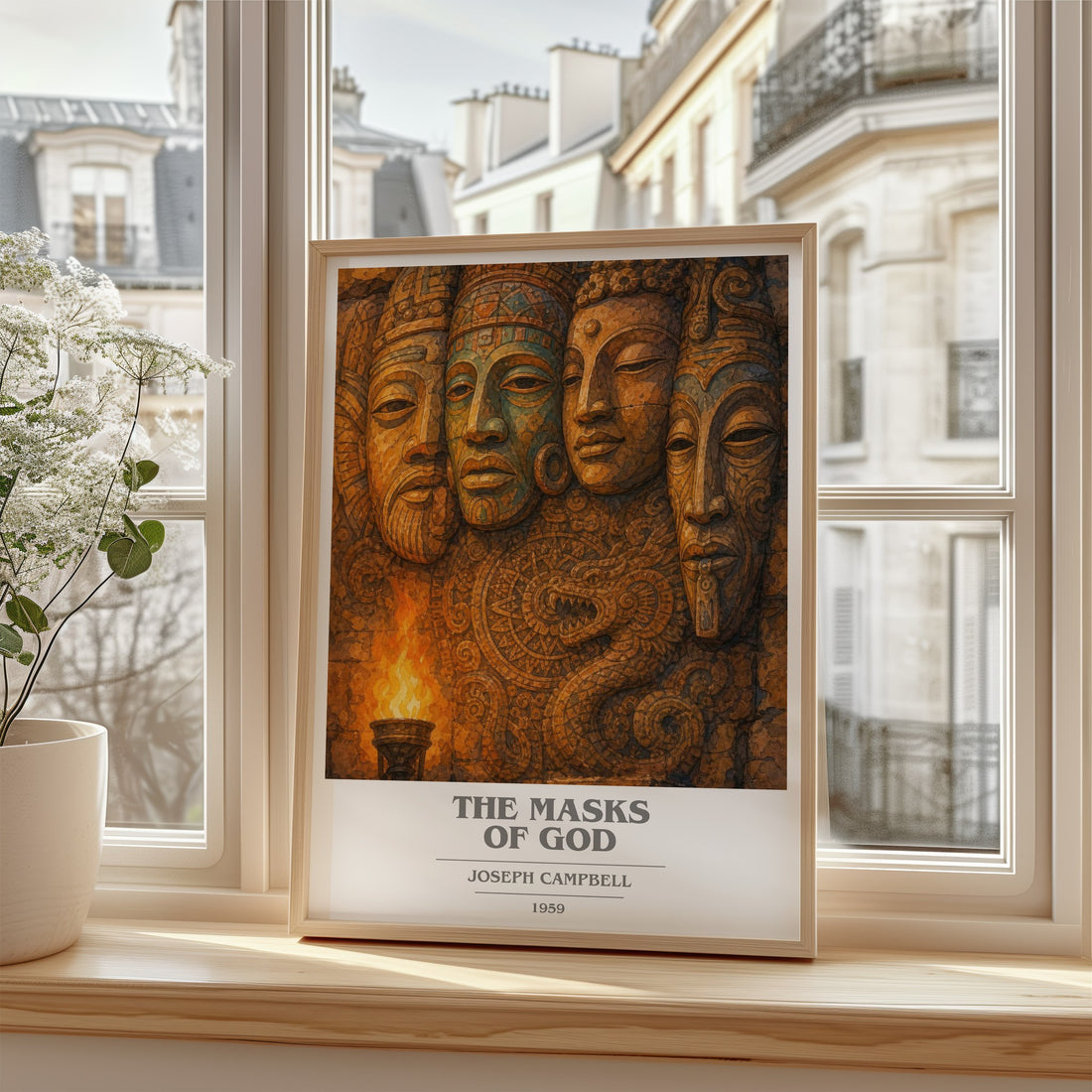 The masks of God book cover poster colour and style options – Joseph Campbell book art