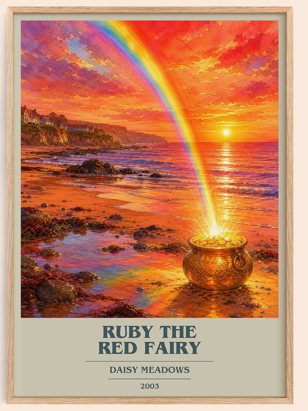 Ruby the Red Fairy book cover book poster by Daisy Meadows – framed literary art print