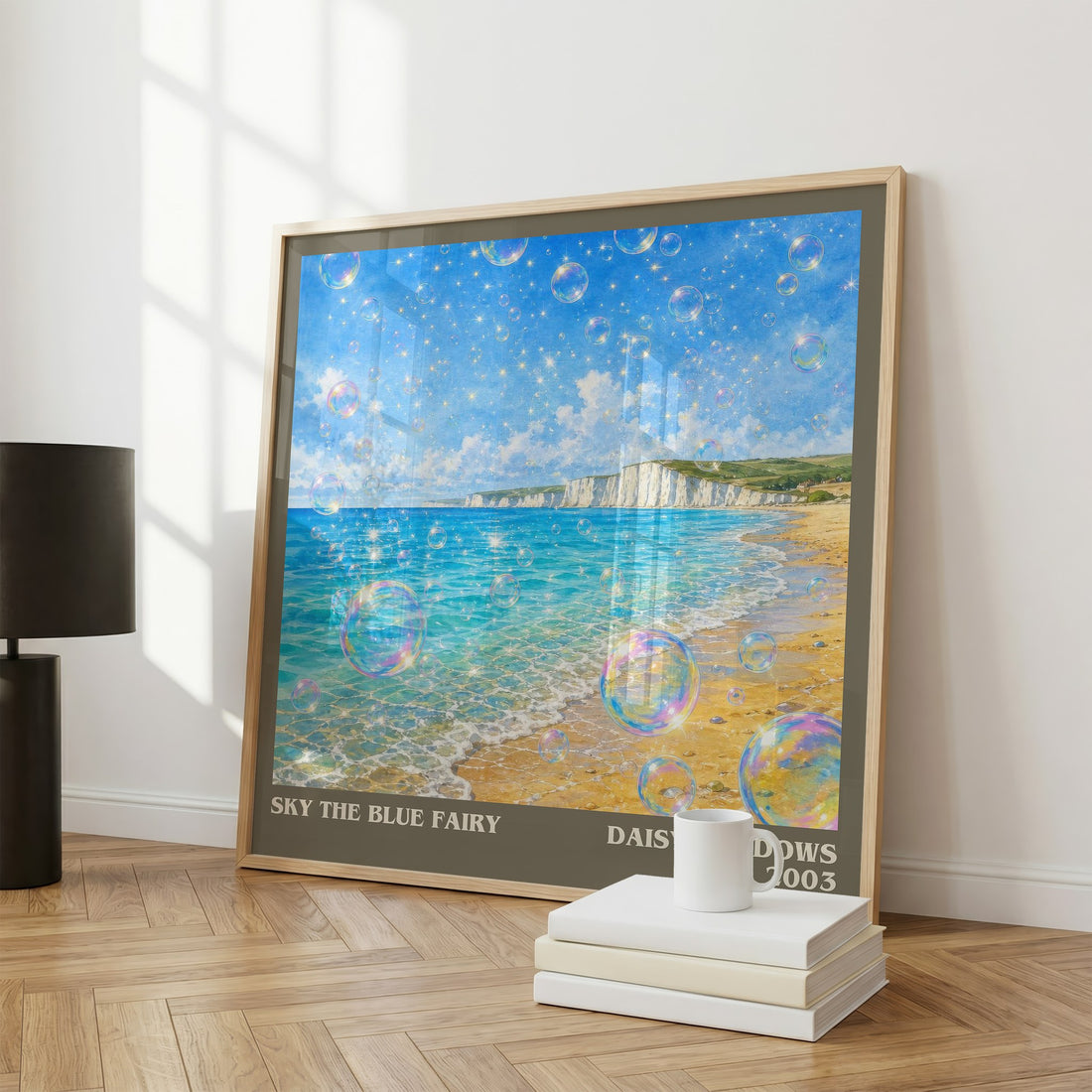 Sky the Blue Fairy literary print framed by window – literary home decor