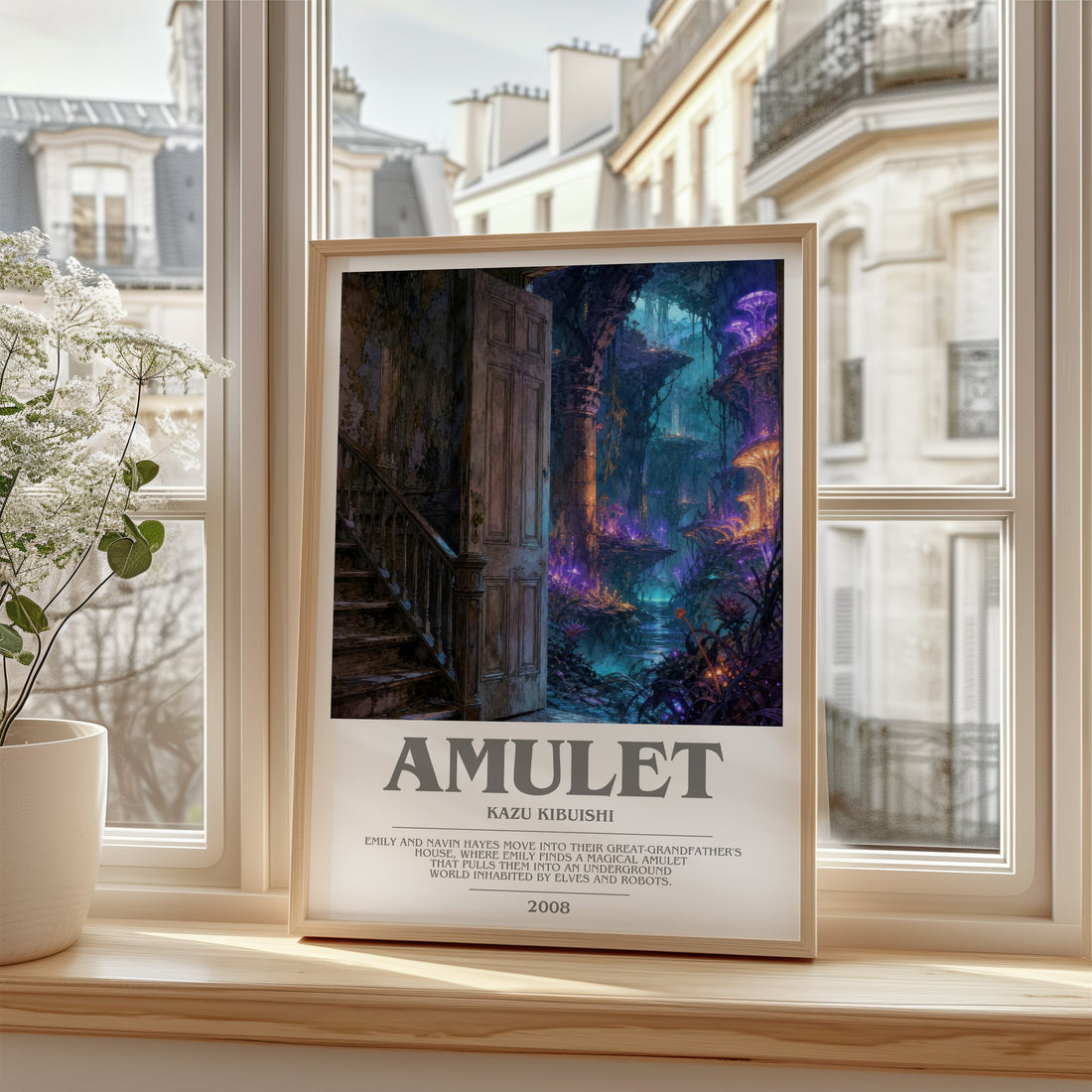 Amulet bookish poster colour and style options – Kazu Kibuishi book art