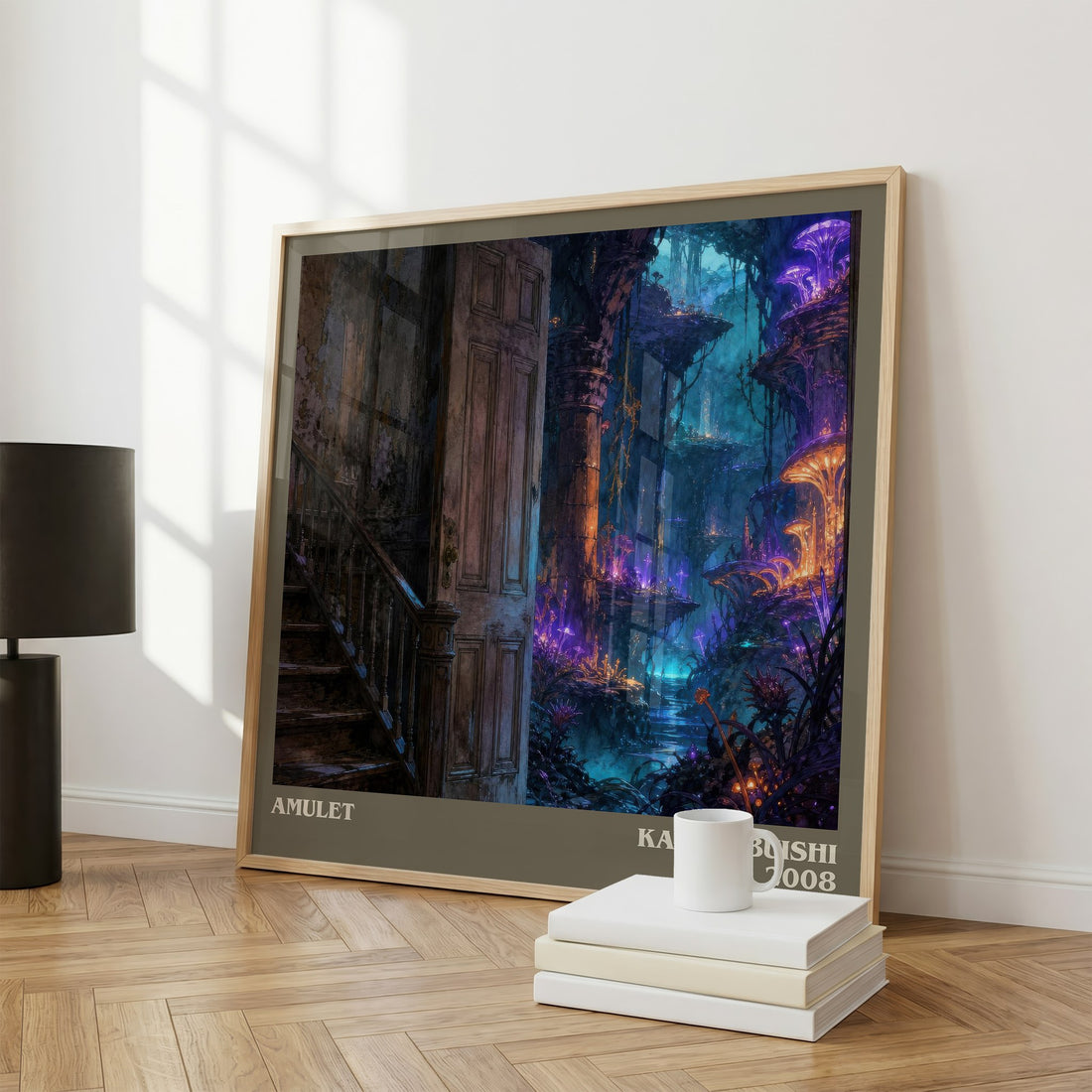 Amulet literary print framed by window – literary home decor