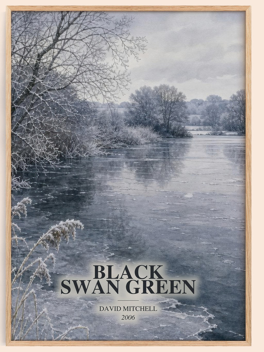 Black Swan Green watercolour book poster by David Mitchell – framed literary art print