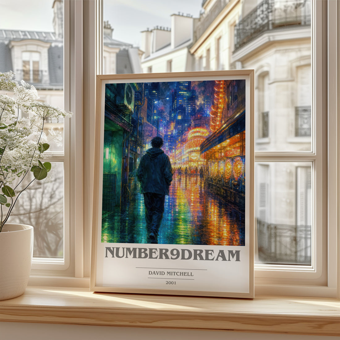 Number9Dream book cover poster colour and style options – David Mitchell book art