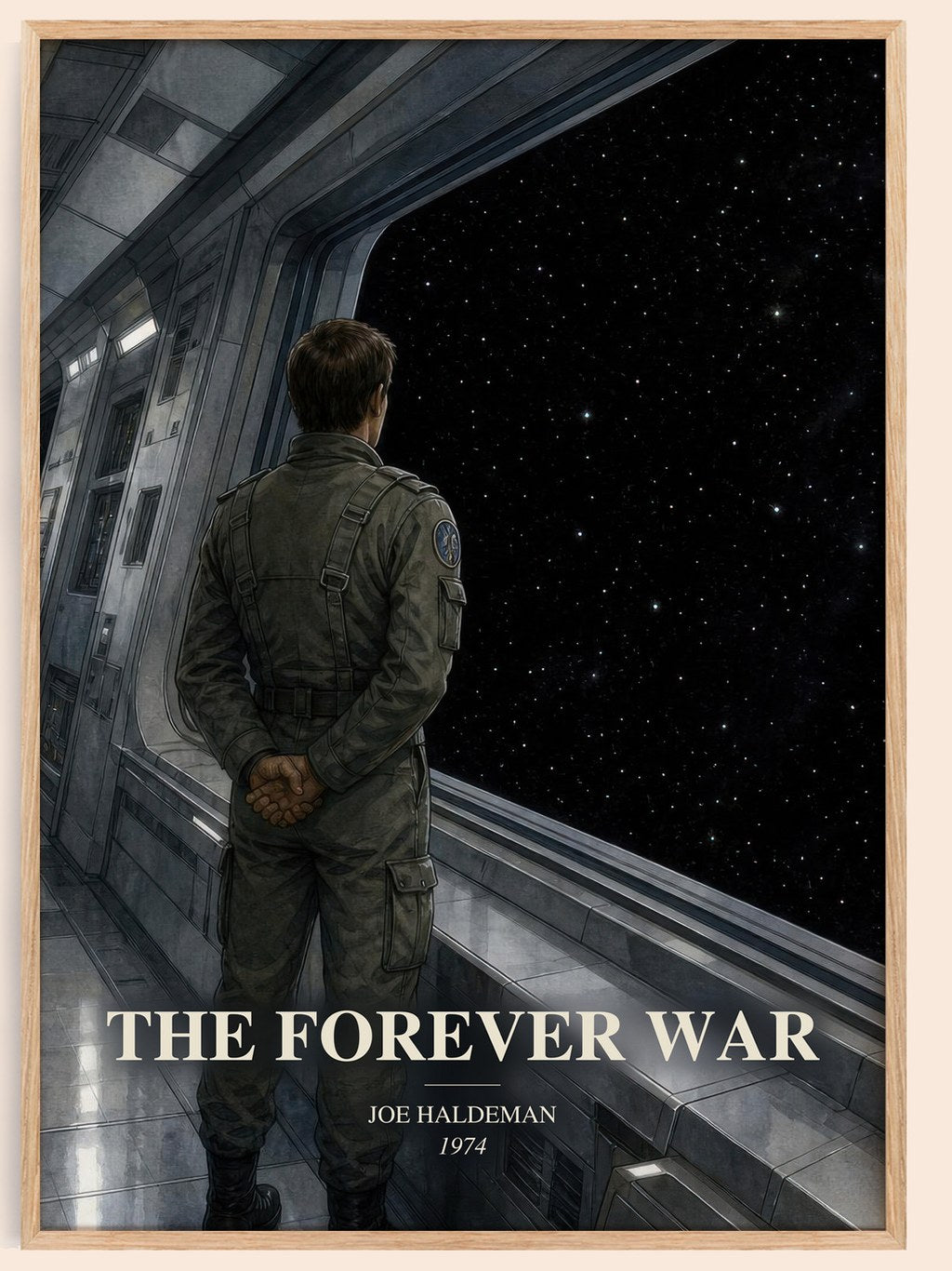 The Forever War watercolour book poster by Joe Haldeman – framed literary art print