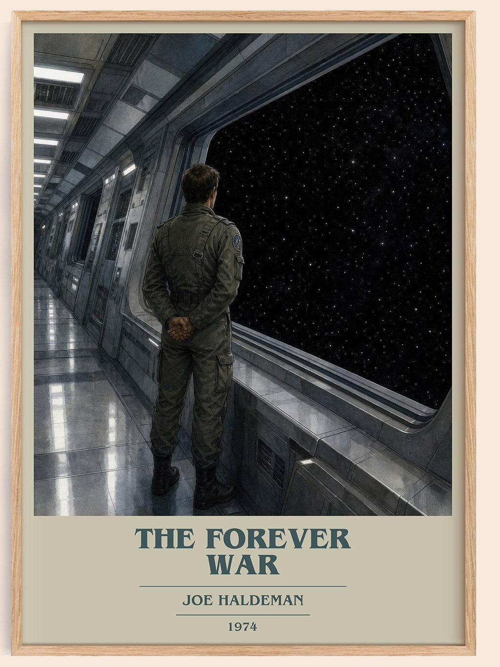 The Forever War book cover book poster by Joe Haldeman – framed literary art print