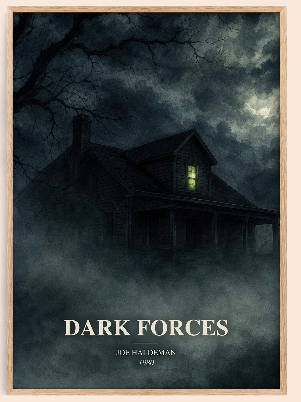 Dark Forces watercolour book poster by Joe Haldeman – framed literary art print