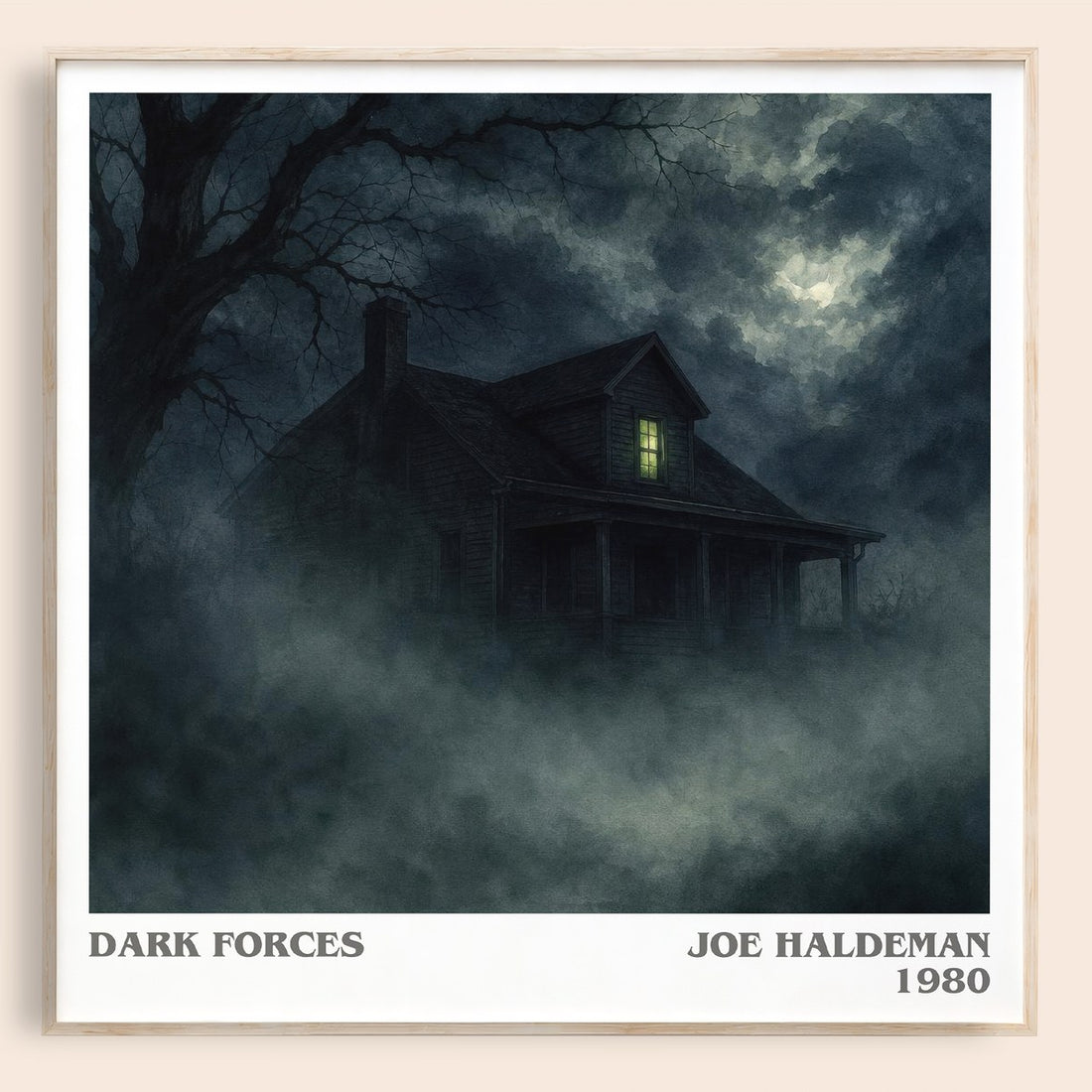 Dark Forces literary book poster by Joe Haldeman – framed literary art print