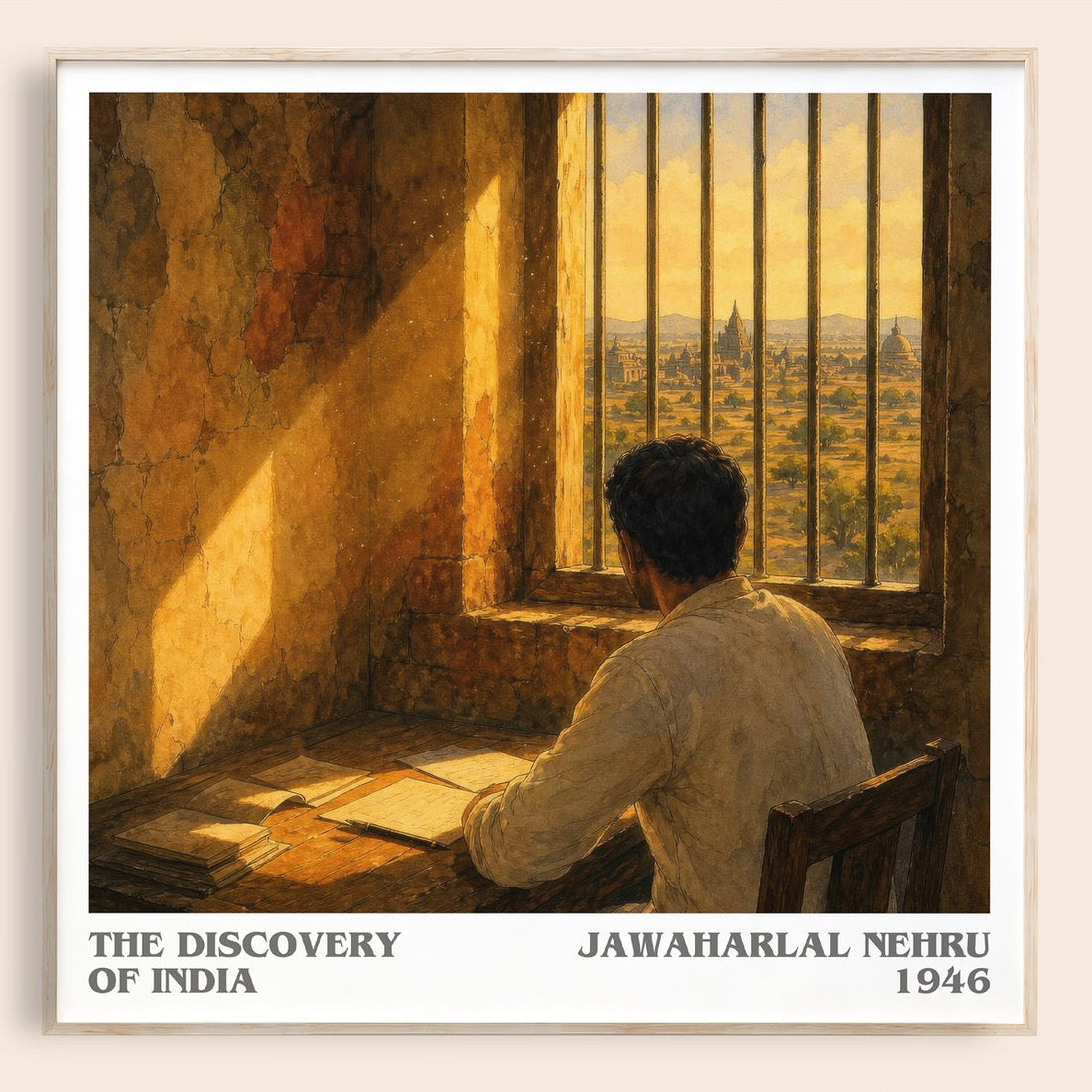The discovery of India literary book poster by Jawaharlal Nehru – framed literary art print