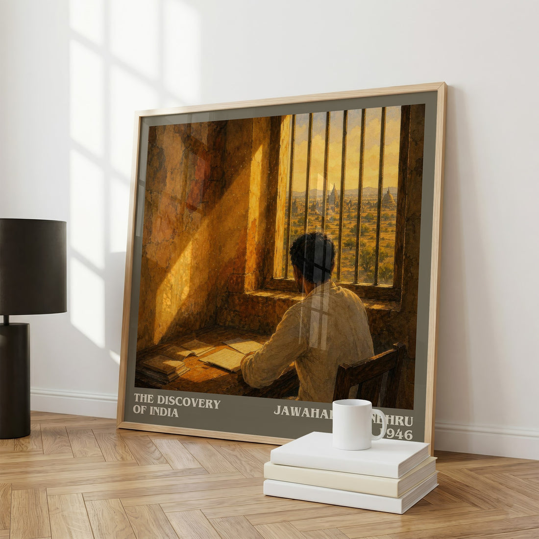 The discovery of India literary print framed by window – literary home decor