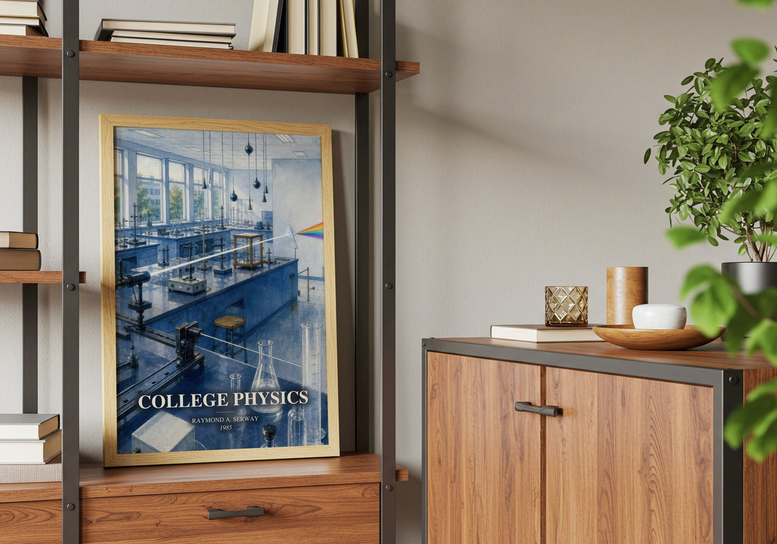 College physics book watercolour illustration paper finish options – matte satin gloss