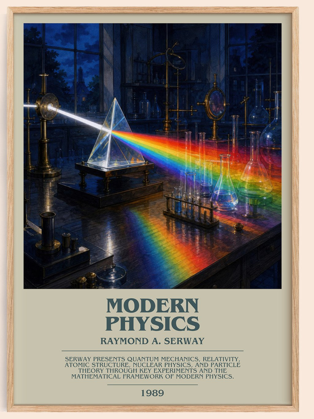 Modern Physics bookish book poster by Raymond A. Serway – framed literary art print