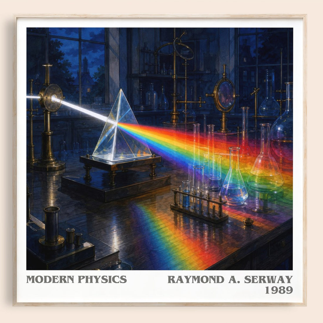 Modern Physics literary book poster by Raymond A. Serway – framed literary art print
