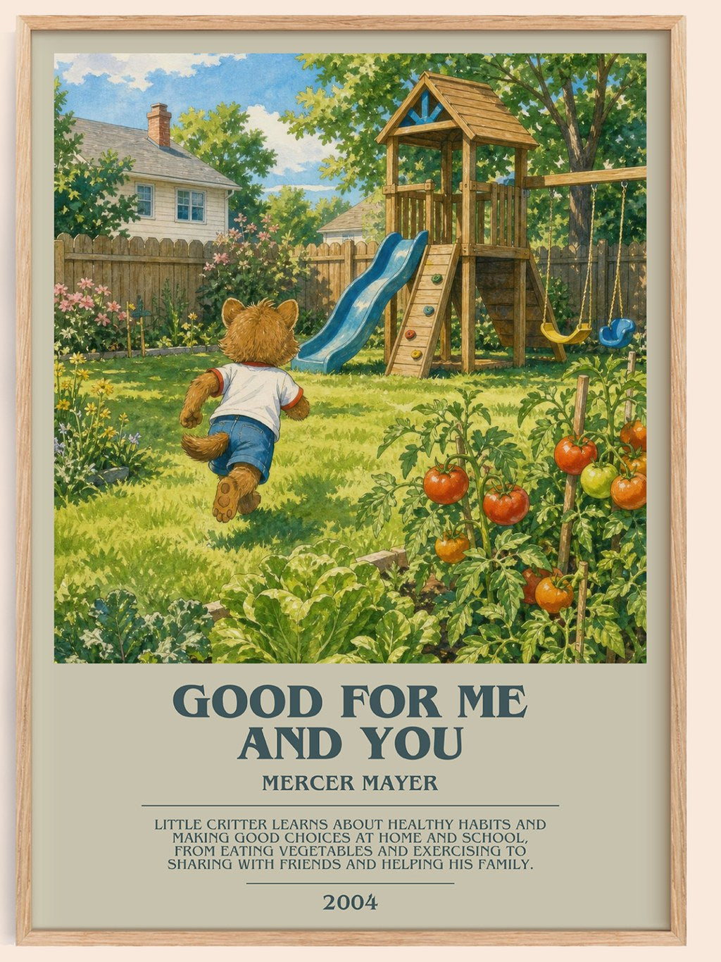 Good for Me and You bookish book poster by Mercer Mayer – framed literary art print